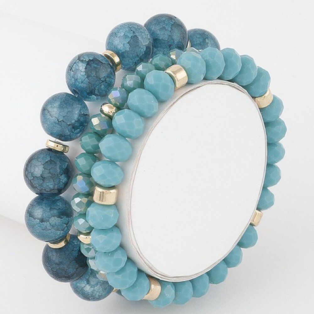 Triple Crystal Beaded Bracelet
